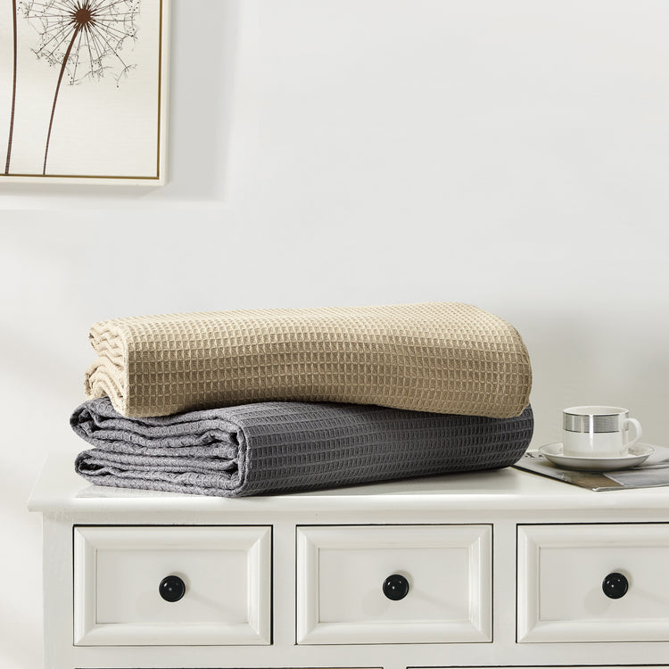 Aussino 100% Cotton Waffle Weave Thermal Blanket - Aussino Malaysia