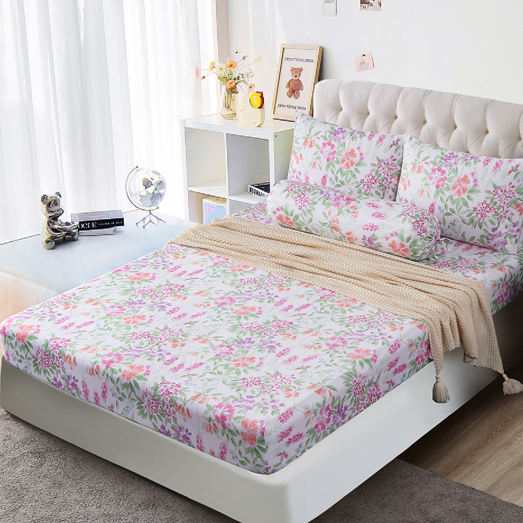 Contempo Gracie 100% Cotton Fitted Sheet Set