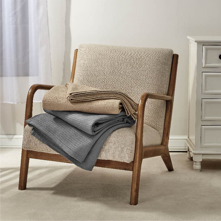 Aussino 100% Cotton Waffle Weave Thermal Blanket - Aussino Malaysia