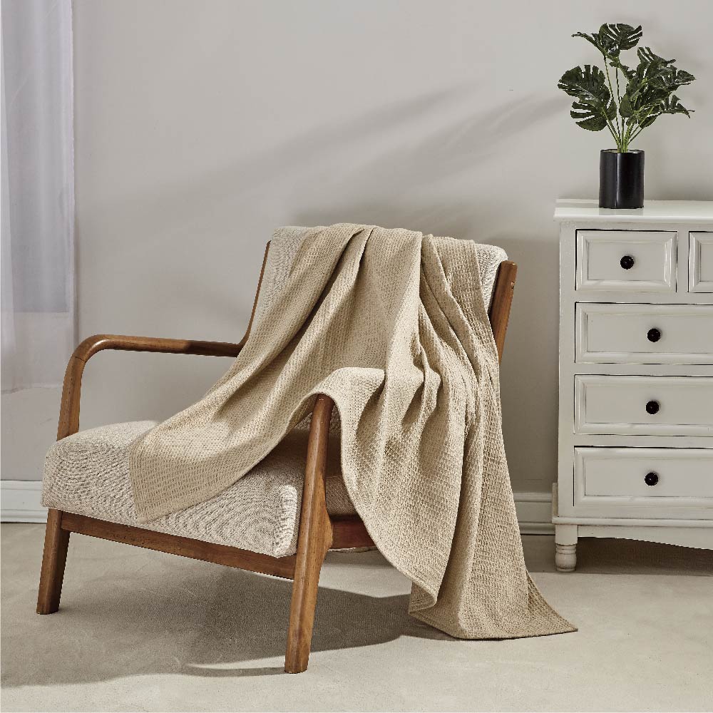 Aussino 100% Cotton Waffle Weave Thermal Blanket - Aussino Malaysia