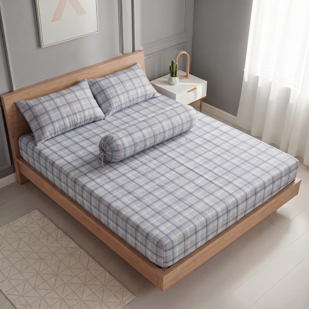 Inspire Wilma 100% Cotton Fitted Sheet Set
