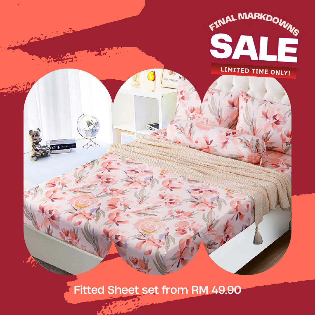 ⚡FLASH SALE⚡Contempo Helena 100% Cotton Fitted Sheet Set