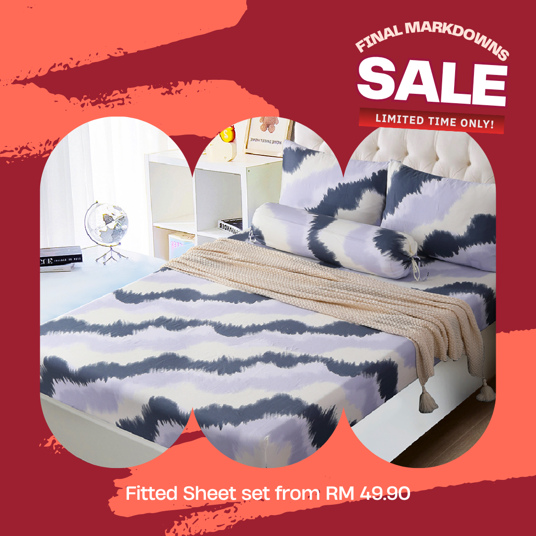 ⚡ FLASH SALE ⚡Contempo Laze 100% Cotton Fitted Sheet Set