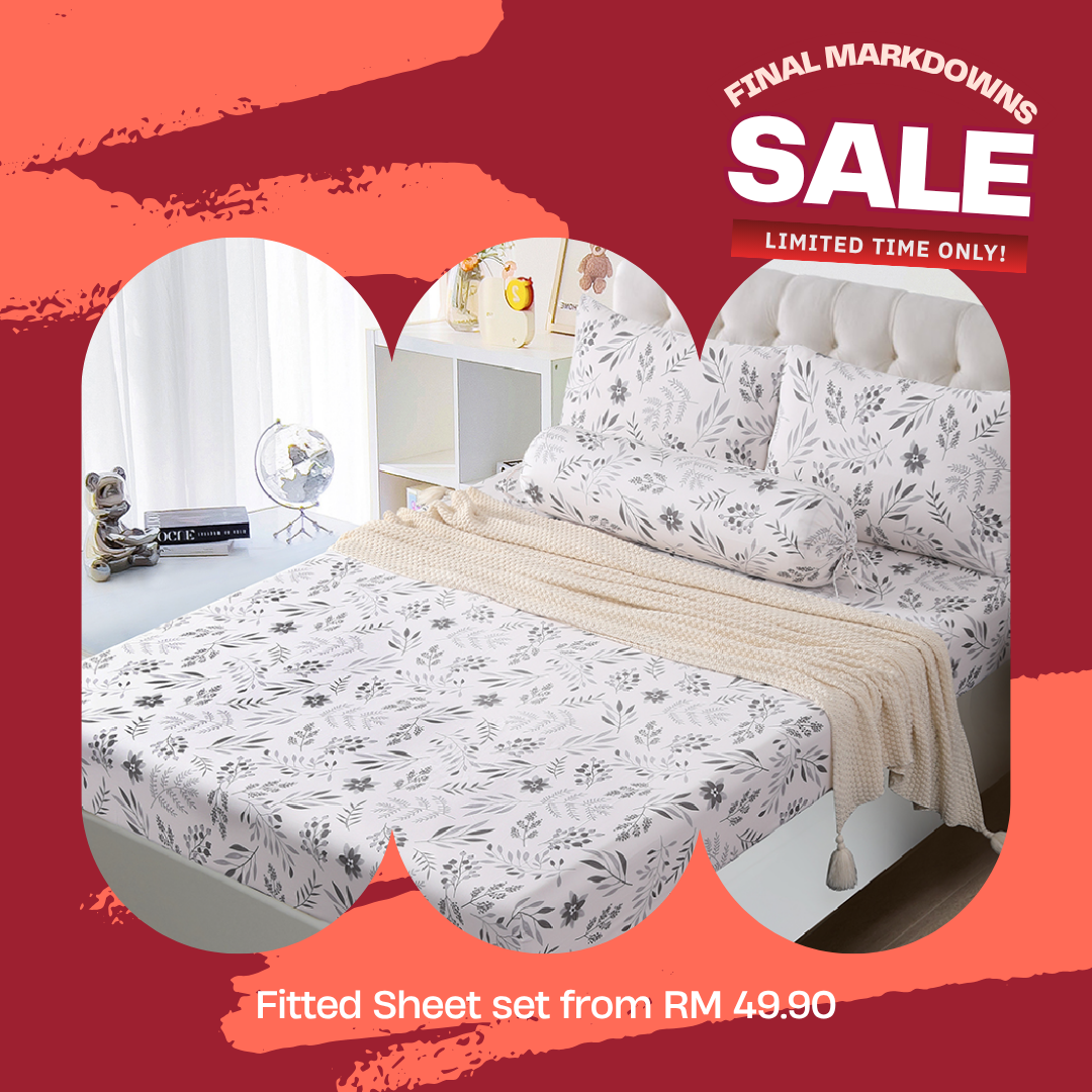 ⚡FLASH SALE⚡Contempo Elowen 100% Cotton Fitted Sheet Set