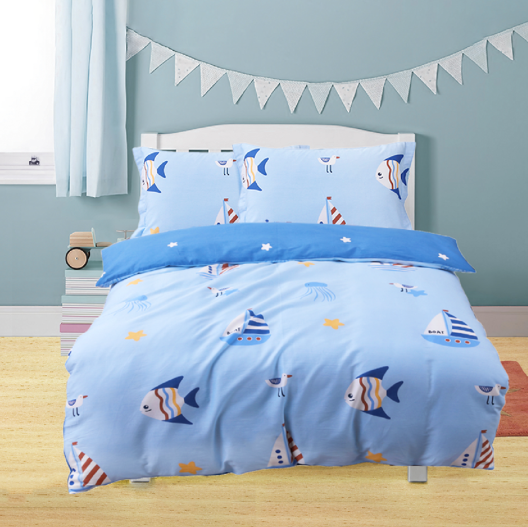 Aussino Kids Ahoy 100% Cotton Quilt Cover Set