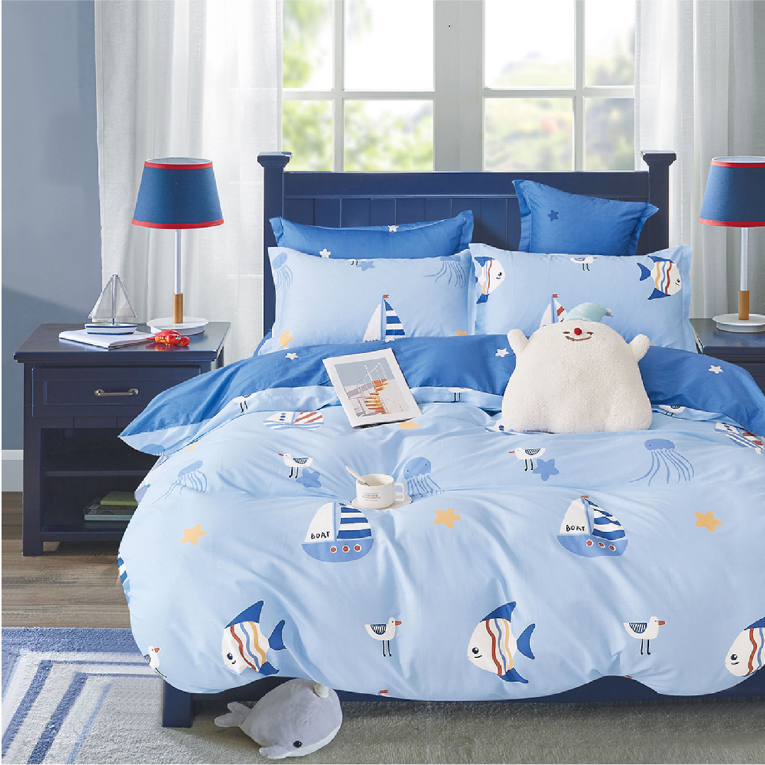 Aussino Kids Ahoy 100% Cotton Quilt Cover Set