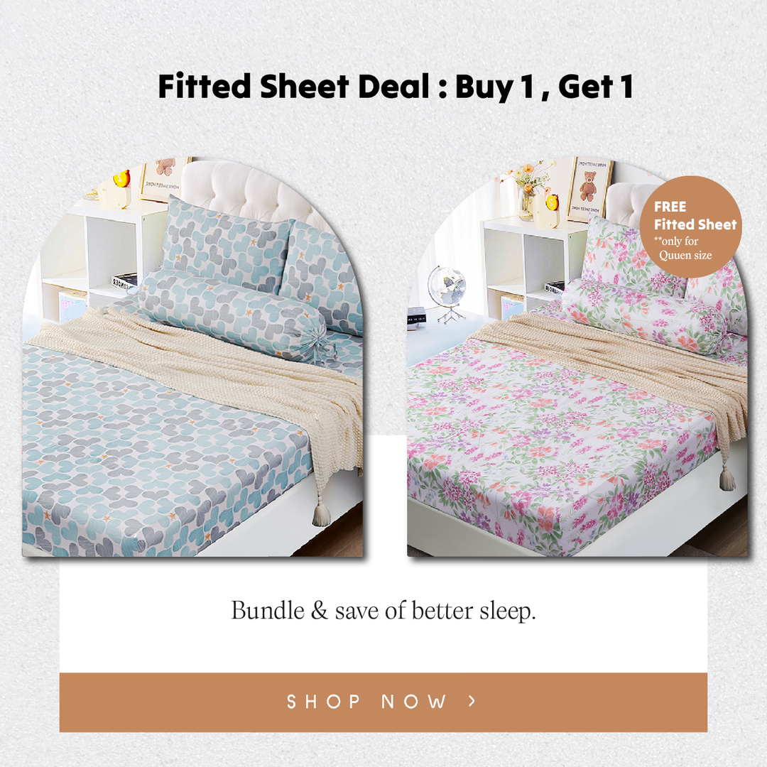⚡FLASH SALE⚡Inspire Jacca 100% Cotton Fitted Sheet Set