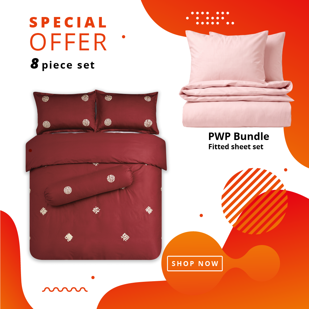 ⚡ FLASH SALE ⚡Contempo Joyluck Embroidery 100% Cotton Quilt Cover Set