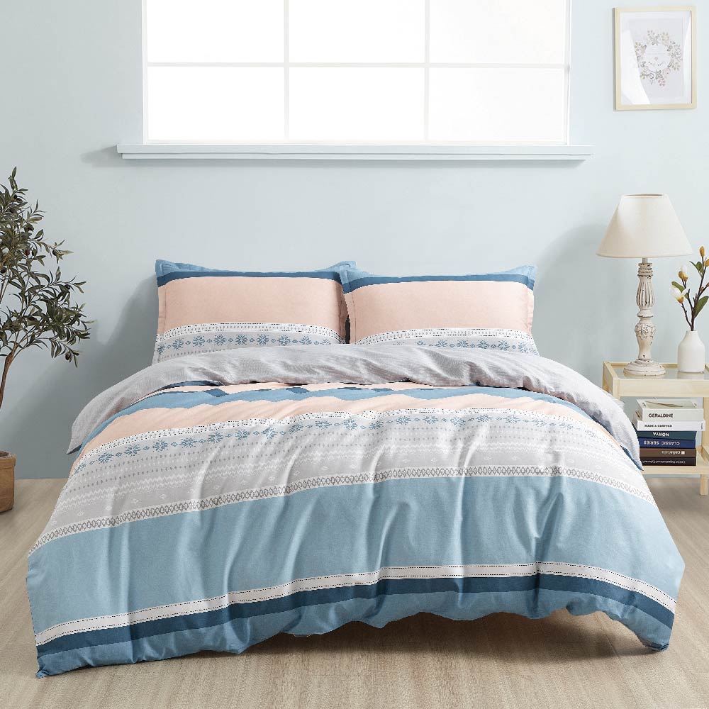 Inspire Lagoon 100% Cotton Quilt Cover Set - Aussino Malaysia