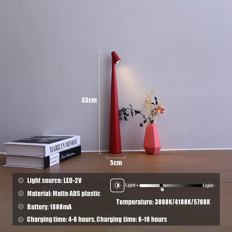 LED Table Lamp USB Charging Atmosphere Lamp Bedroom Bedside Lamp Top Touch Dimming Study Lamp Light Night Minimalist Desk Lamp
