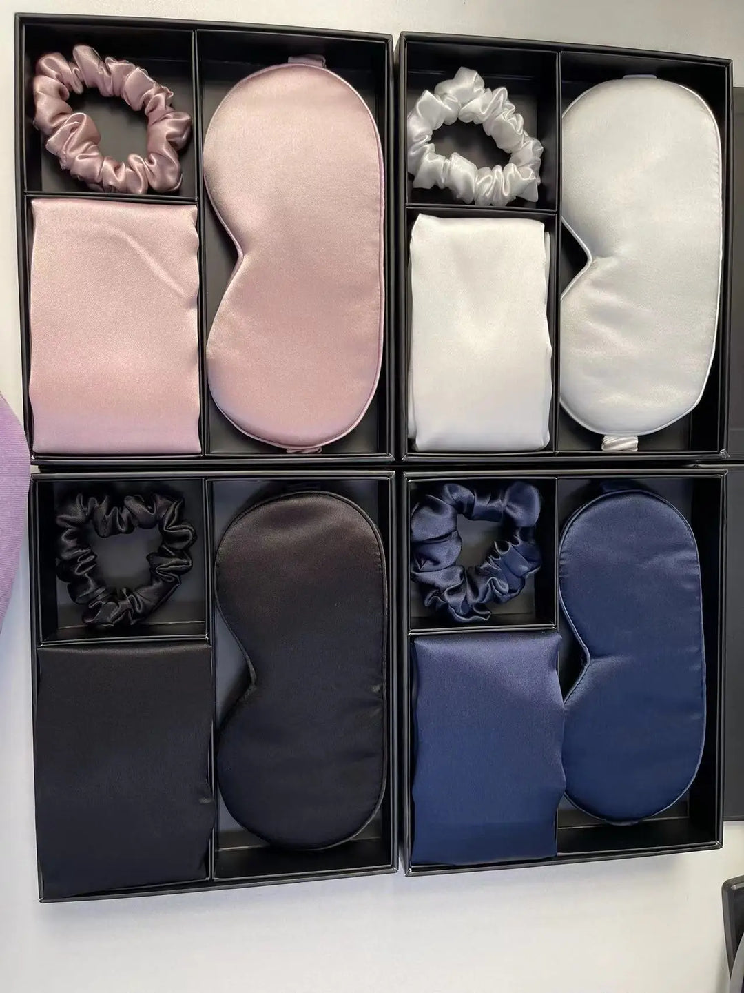 100% Mulberry Silk Pillowcase Set with Sleeping Mask And Hair Band - Luxury Bedding Gift Set