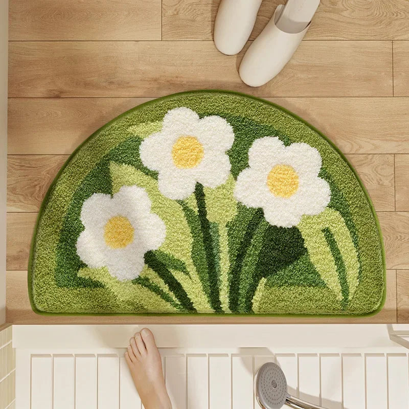 Small fresh bathroom absorbent floor mat imitation cashmere household bathroom entrance non-slip quick-drying carpet floor mat