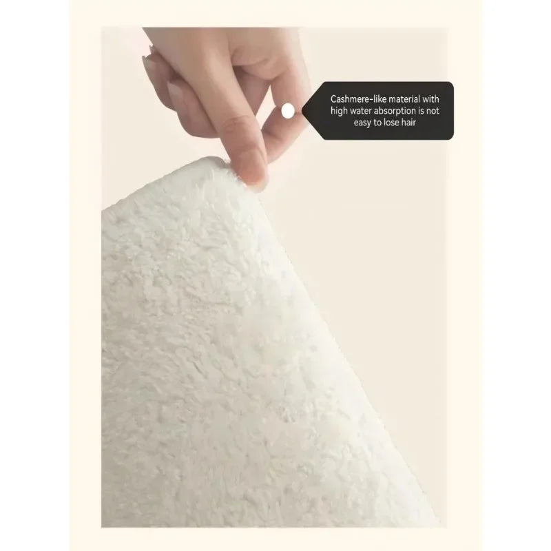 Small fresh bathroom absorbent floor mat imitation cashmere household bathroom entrance non-slip quick-drying carpet floor mat