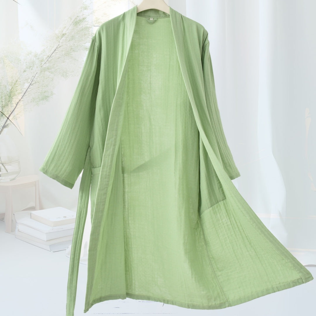 Pure Cotton Four Seasons Class A Three-layer Gauze Bathrobe Bathrobe Home Wear