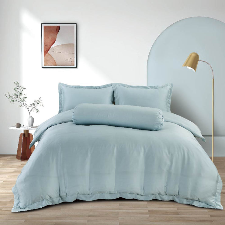 COOLING Bamboo Lyocell Pure Solid Color Luxury Sheet Set- 5pcs Set - Aussino Malaysia