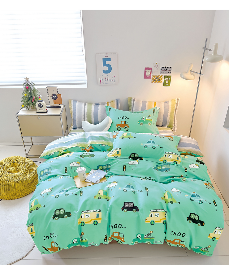 Aussino Kids Vroomy 100% Cotton Quilt Cover Set - Aussino Malaysia